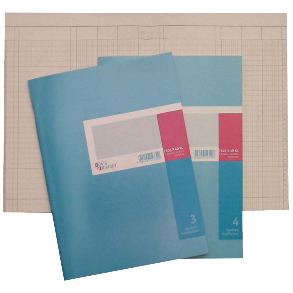 Spaltenbuch A4, 80 Seiten, 3 Spalten, Karton, magenta/hellblau KÖNIG & EBHARDT 8612031 K+E 86-12031