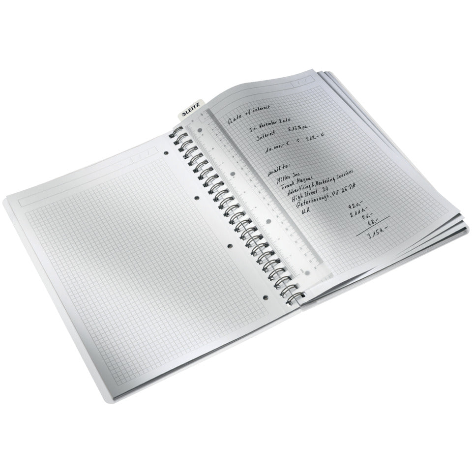 Collegeblock WOW, A4, PP, kariert, holzfrei, 80 Blatt, eisblau LEITZ 46380051 LEITZ 4638-00-51 kariert