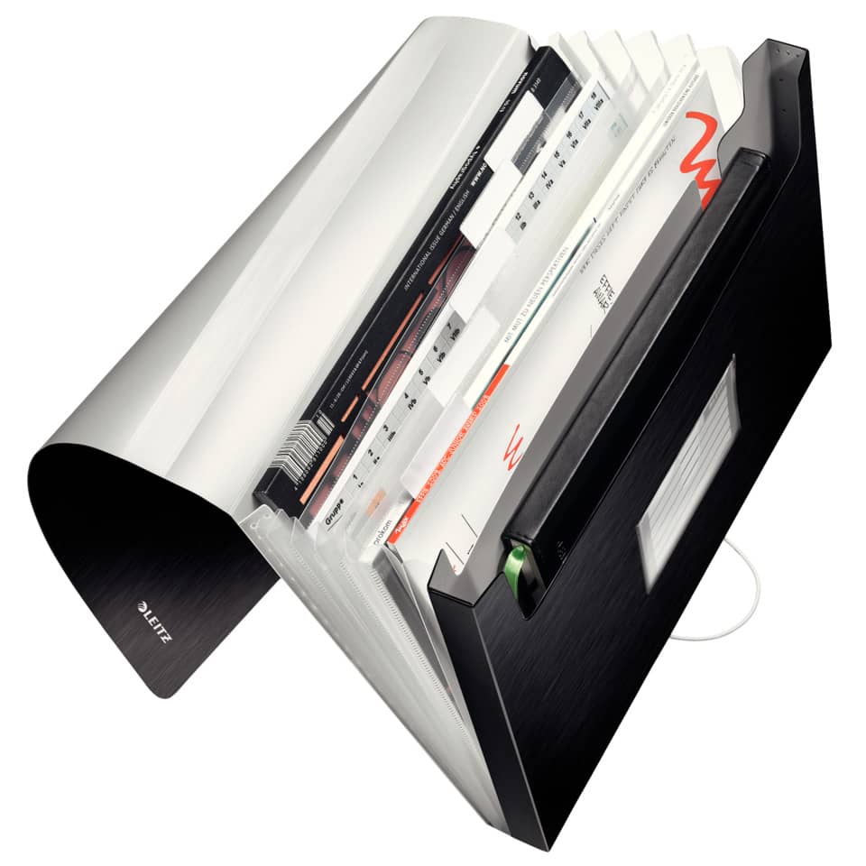 Fächermappe Style, A4, 6 Fächer, satin schwarz LEITZ 39570094 LEITZ 3957-00-94 PP 6 Fächer