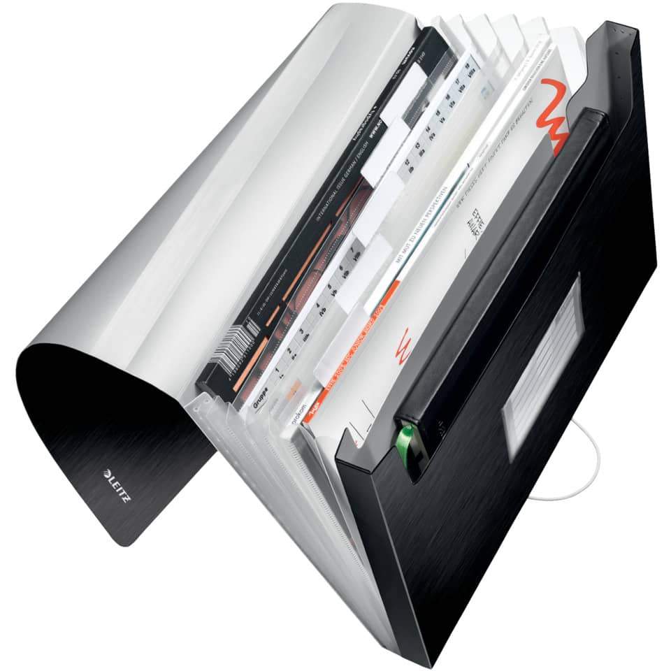 Fächermappe Style, A4, 6 Fächer, satin schwarz LEITZ 39570094 LEITZ 3957-00-94 PP 6 Fächer