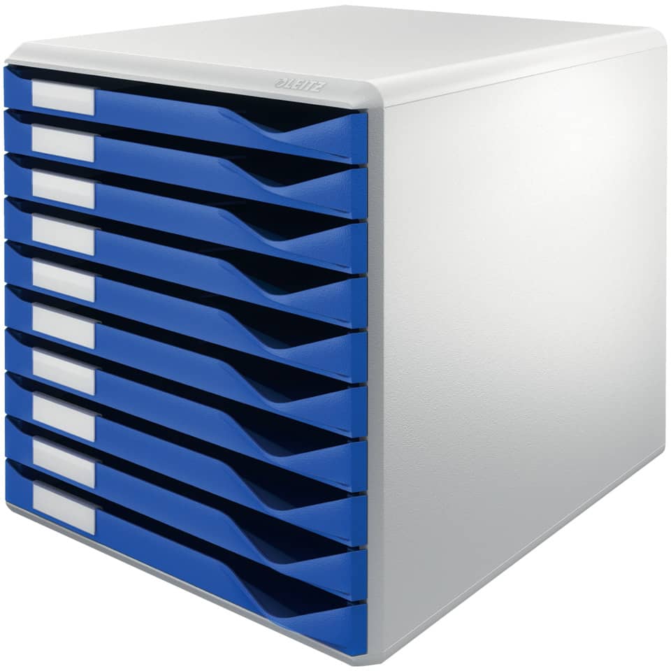 Schubladenset Formular-Set, 10 Schubladen, lichtgrau/blau LEITZ 5281-00-35