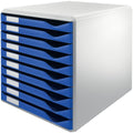 Schubladenset Formular-Set, 10 Schubladen, lichtgrau/blau LEITZ 5281-00-35