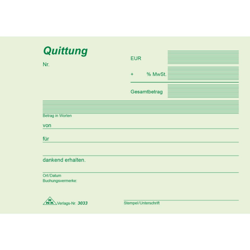 Quittungsblock - SD, A6, 2x40 Blatt RNK 3033 RNK 3033 2x40BL