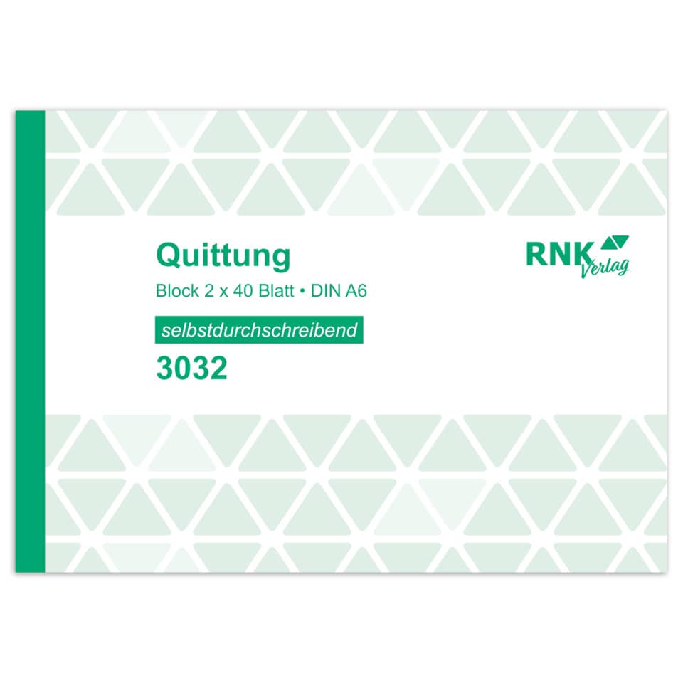 Quittungsblock - SD, A6, mit Sicherheitsdruck , 2x40 Blatt RNK 3032