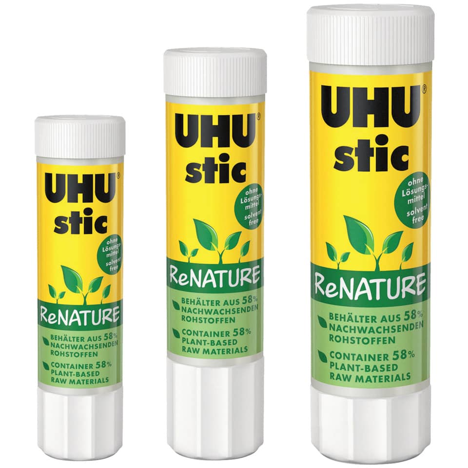 Klebestift stic ReNATURE, ohne Lösungsmittel, Stiftform mit 21 g UHU 40