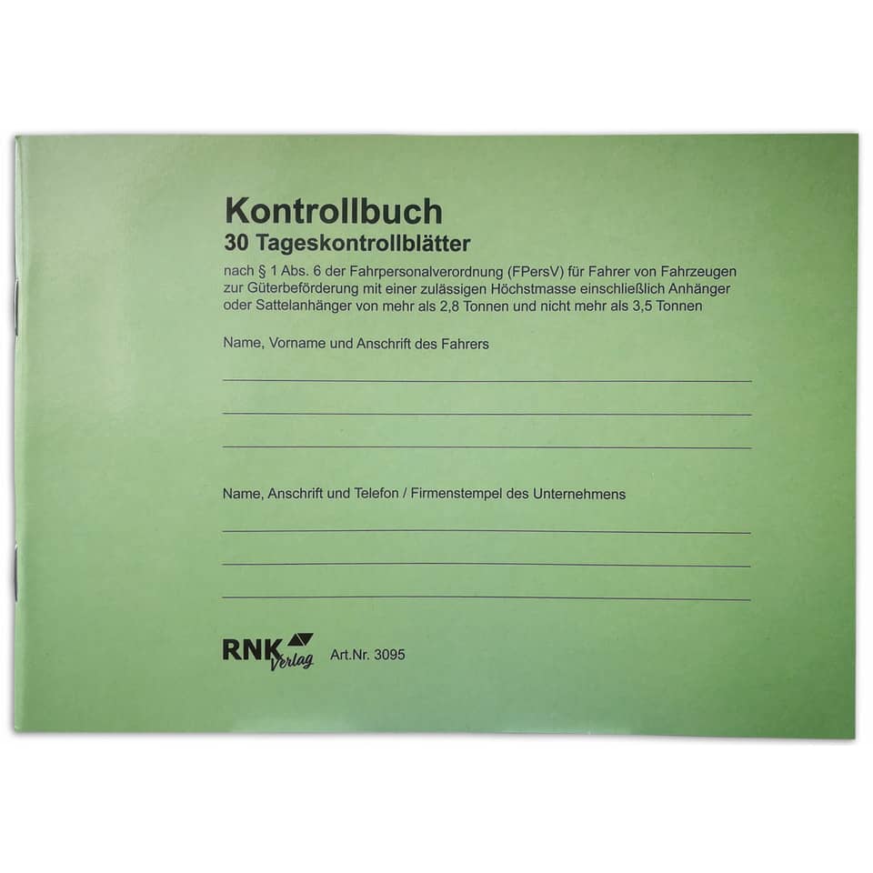 Kontrollbuch Fahrpersonal, A5 quer, 32 Blatt RNK 3095