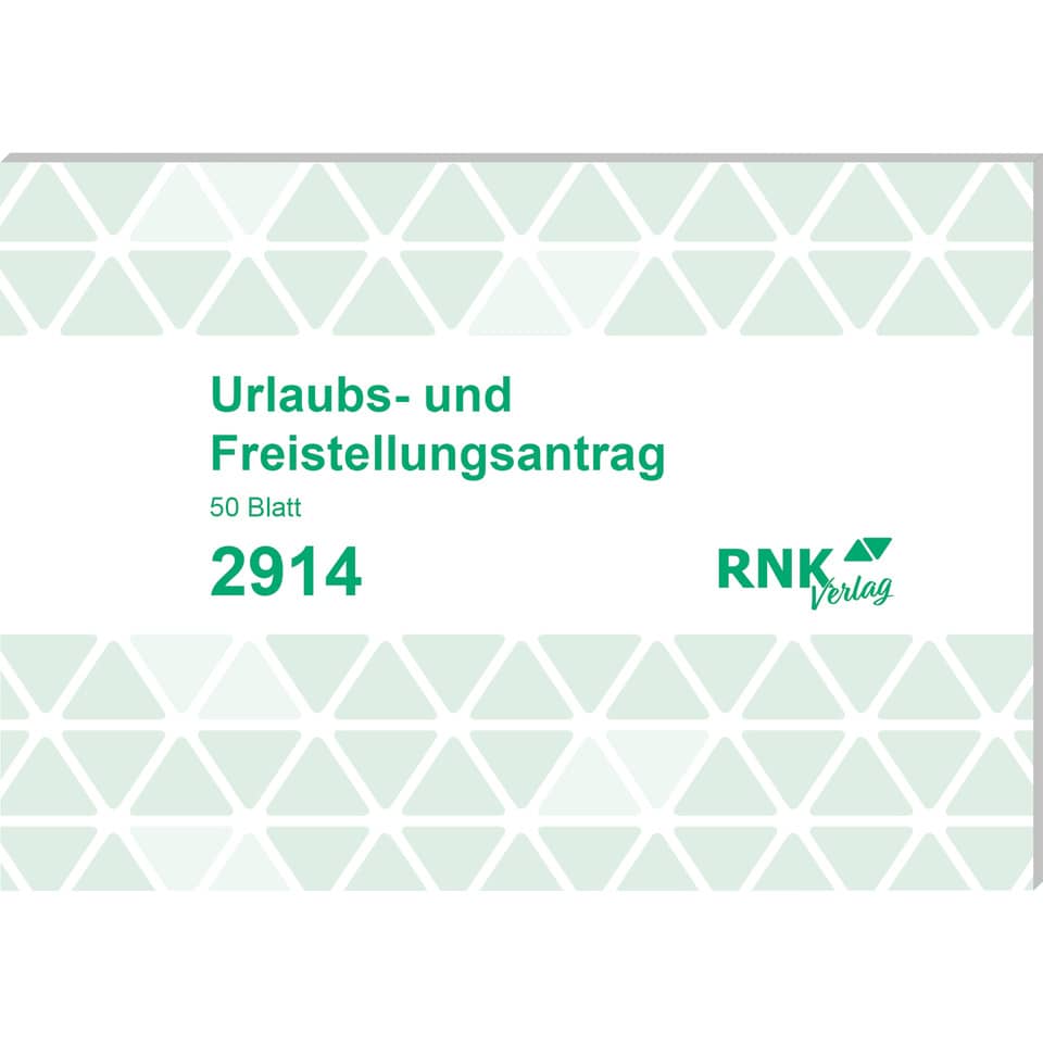 Urlaubs- und Freistellungsantrag, A6 quer, 50 Blatt RNK 2914