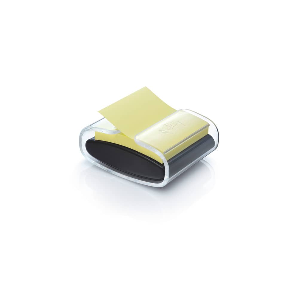 Haftnotizspender Super Sticky Z-Notes+1 Block, schwarz/transparent POST-IT PRO-B1Y POST-IT PRO-B1Y +1Bk SupSticky