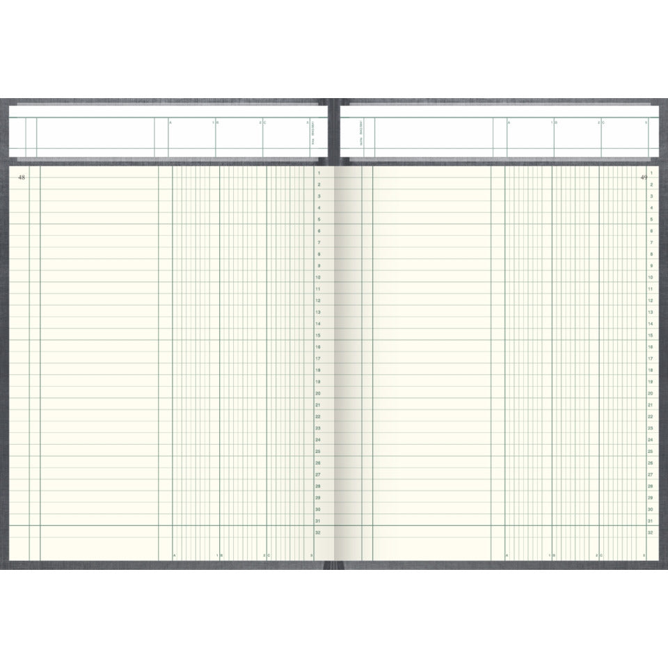 Spaltenbuch mit Kopfleiste A4, 192 Seiten, mit Seitenzahlen, 3 Spalten, Kunststoff, grau KÖNIG & EBHARDT 8611032 K+E 86-11032 Deckenb.Kopfl.