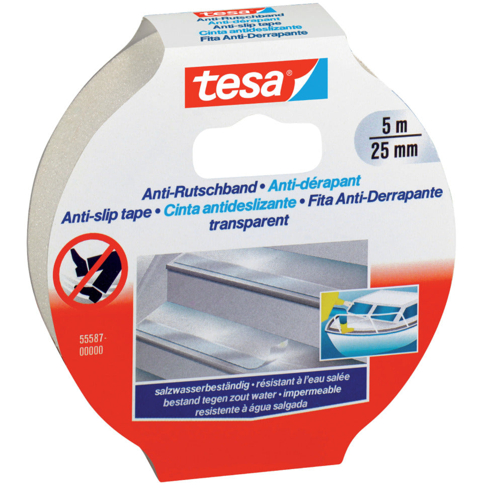 Antirutsch-Klebeband 5m x 25mm transparent TESA 55587-00000-00 TESA 55587-00000-11 transparent