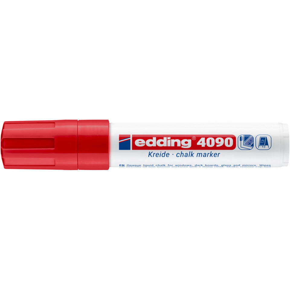 Windowmarker 4090, 4-15mm, Keilspitze, rot EDDING 4-4090002 EDDING 4090 2  Kreidemarker Keilspitze