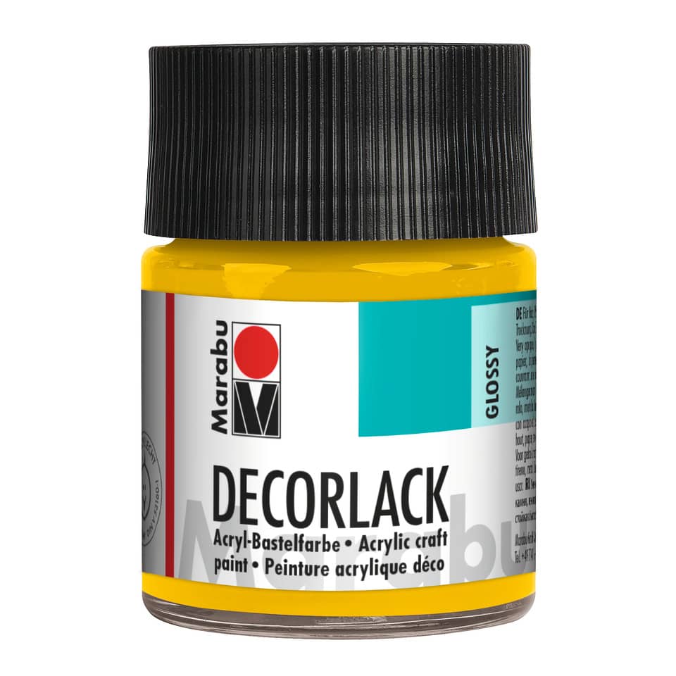 Decorlack Acryl, 50ml, mittelgelb MARABU 11300 005 021 MARABU 1130 05 021  50ml