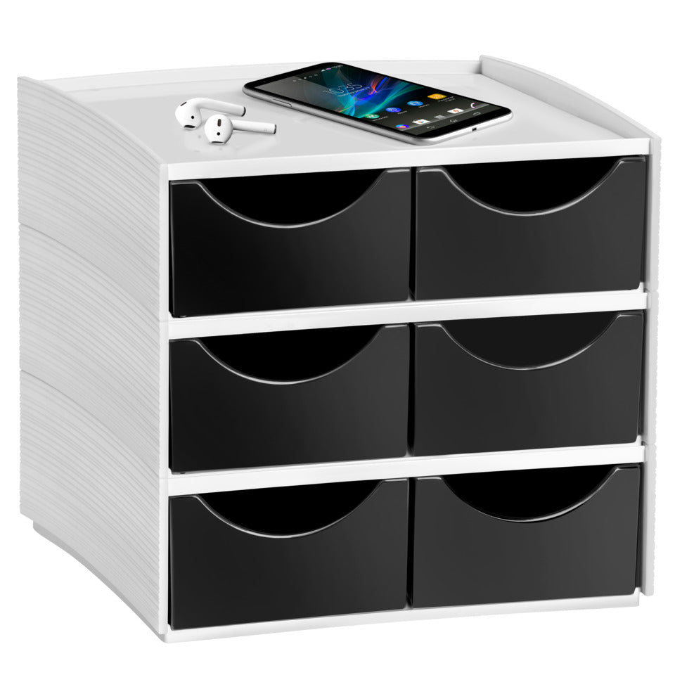Schubladenbox 6 Laden grau/schwarz   MyCube3222 CEP 1032220011 CEP 1032220011 MyCube3222