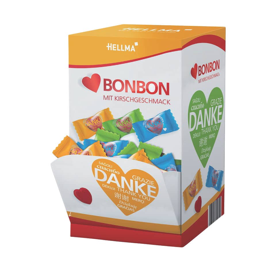 Herzbonbons DANKE,  200 x 3,4 g HELLMA 70000149 HELLMA 70000149 200x3,4g