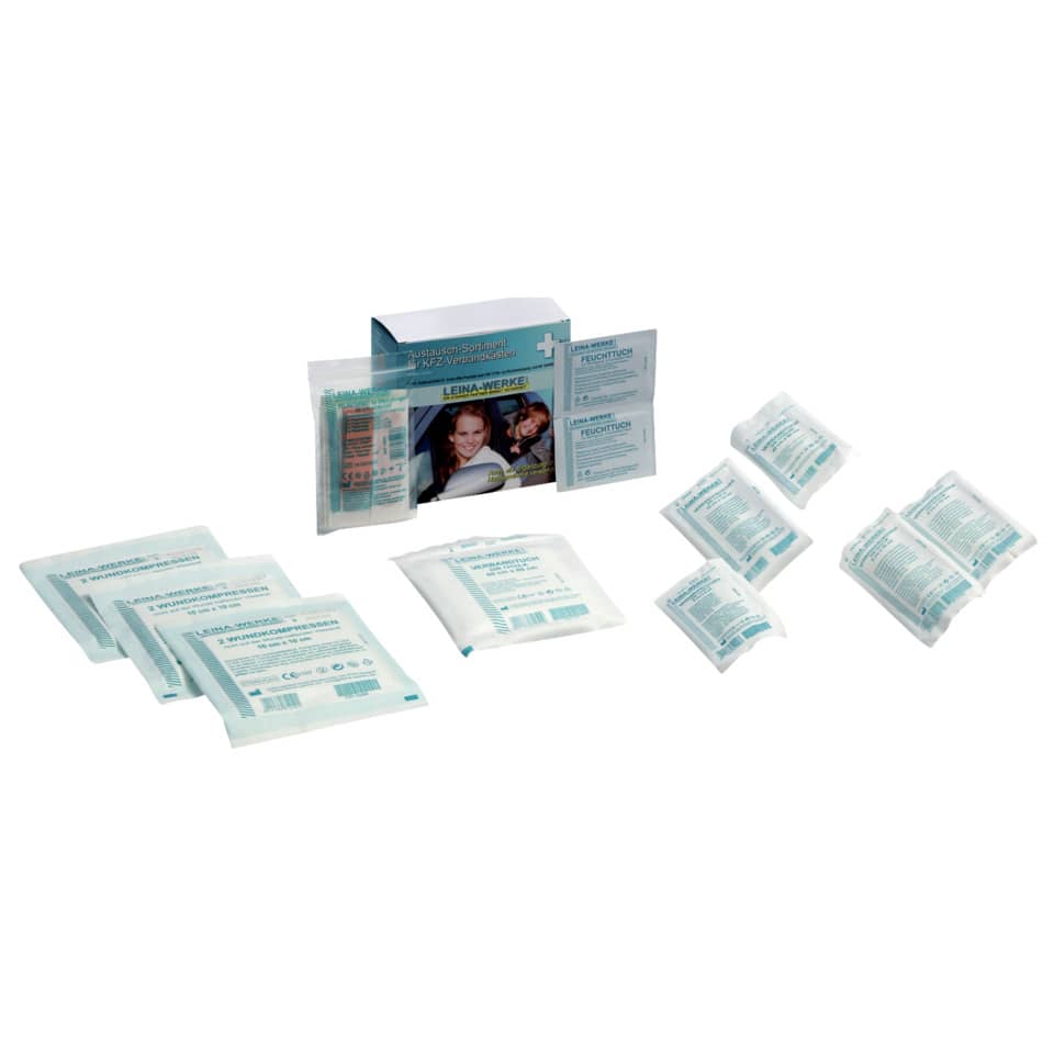 Austausch Set für KFZ Verbandtasche / -kasten nach DIN13164:2022 LEINA-WERKE 12000 LEINA 12000/235025  DIN 13164