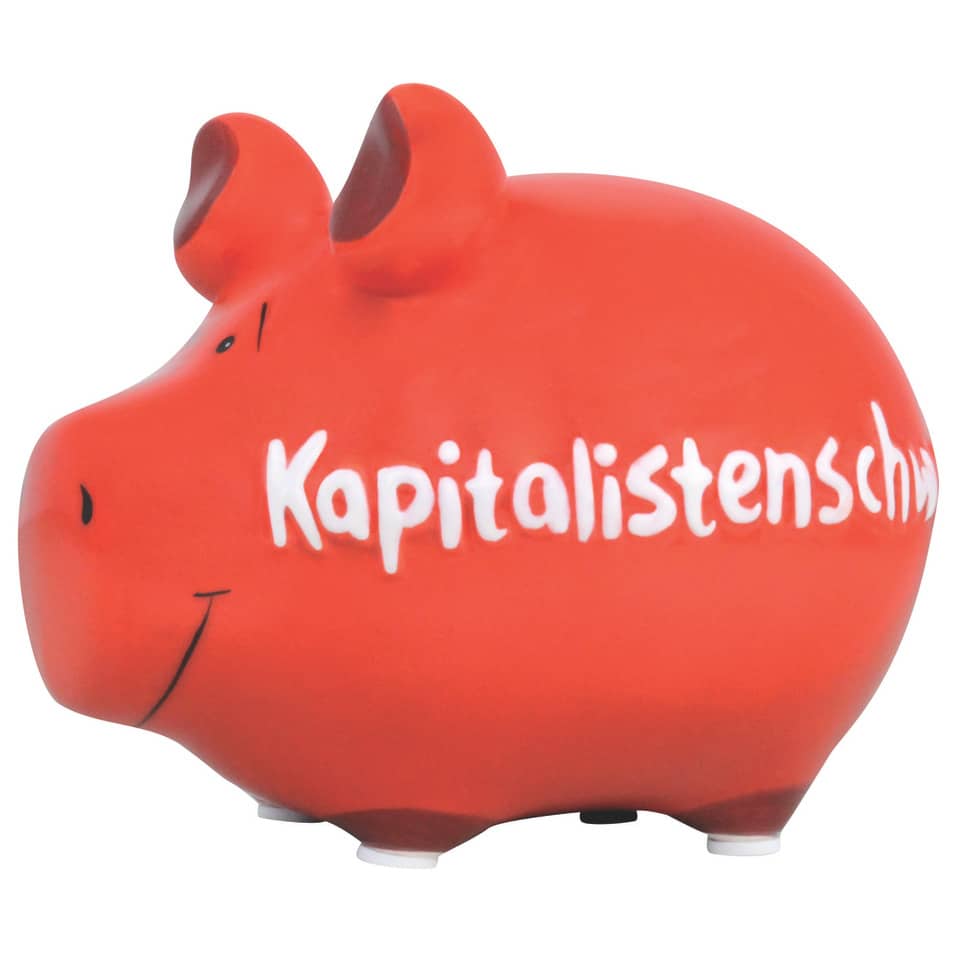 Sparschwein klein "Kapitalistenschwein", 12,5 x 9 x 9 cm, Keramik KCG 10027104 KCG 100566/10027104 Kapitalistenschwein