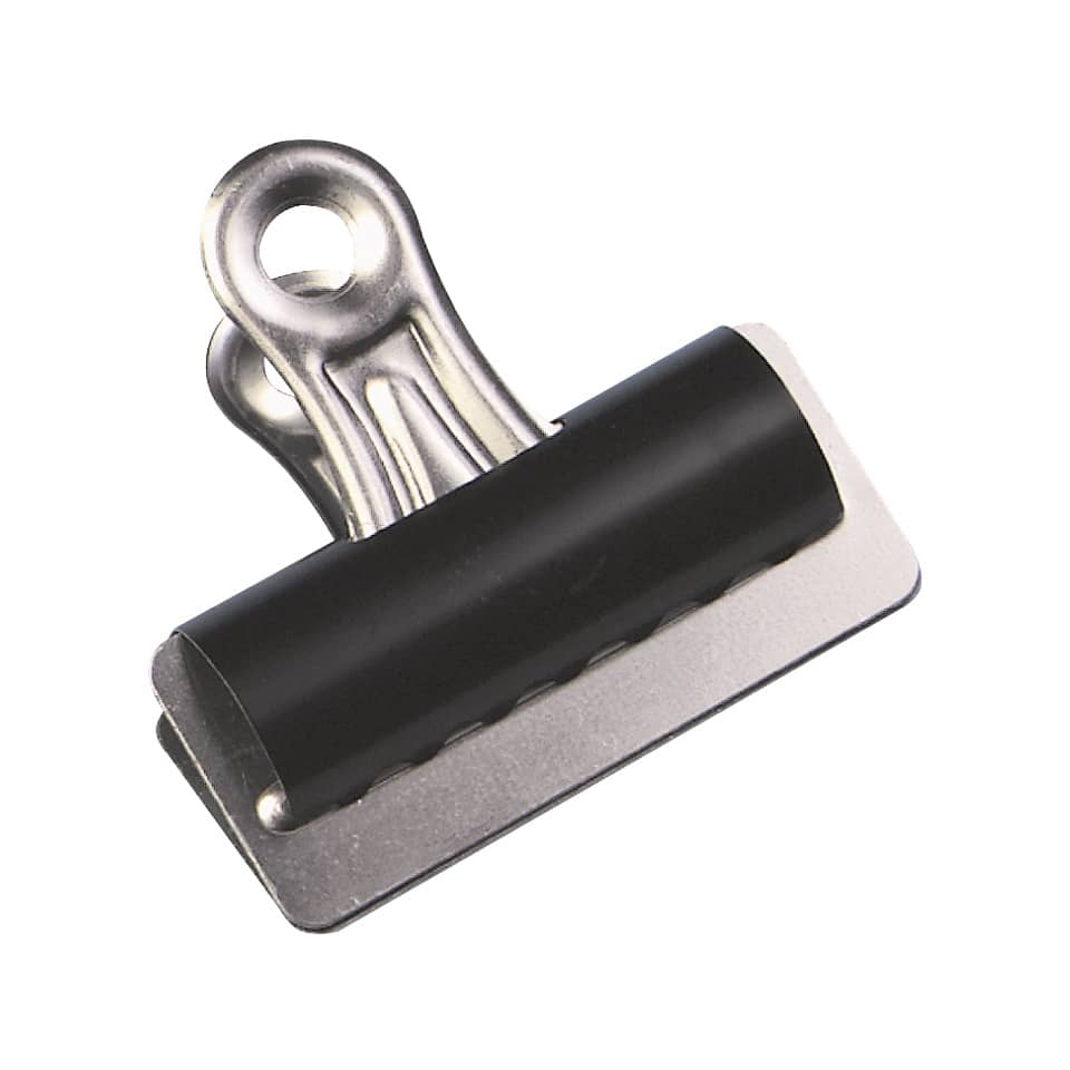 Briefklemmer Foldback, 75mm, 10 Stück, schwarz Q-CONNECT KF01291