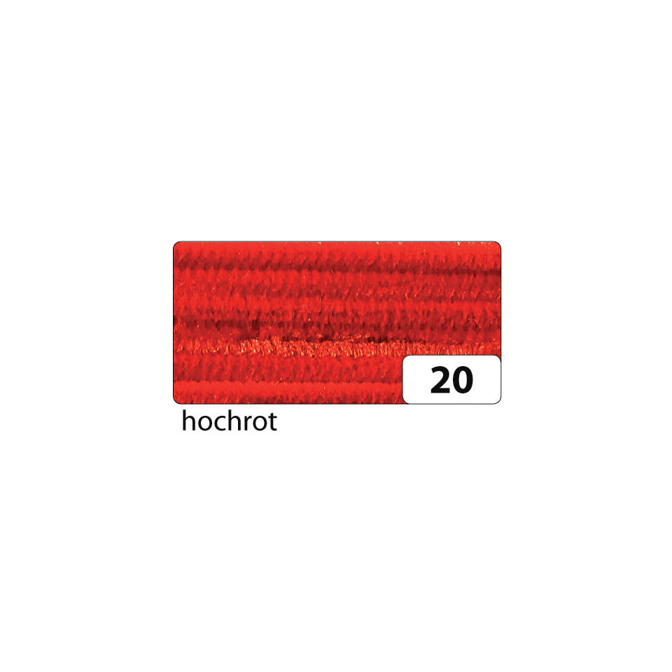 Chenilledraht, 8 mm x 50 cm, 10 Stück, hochrot FOLIA 77820