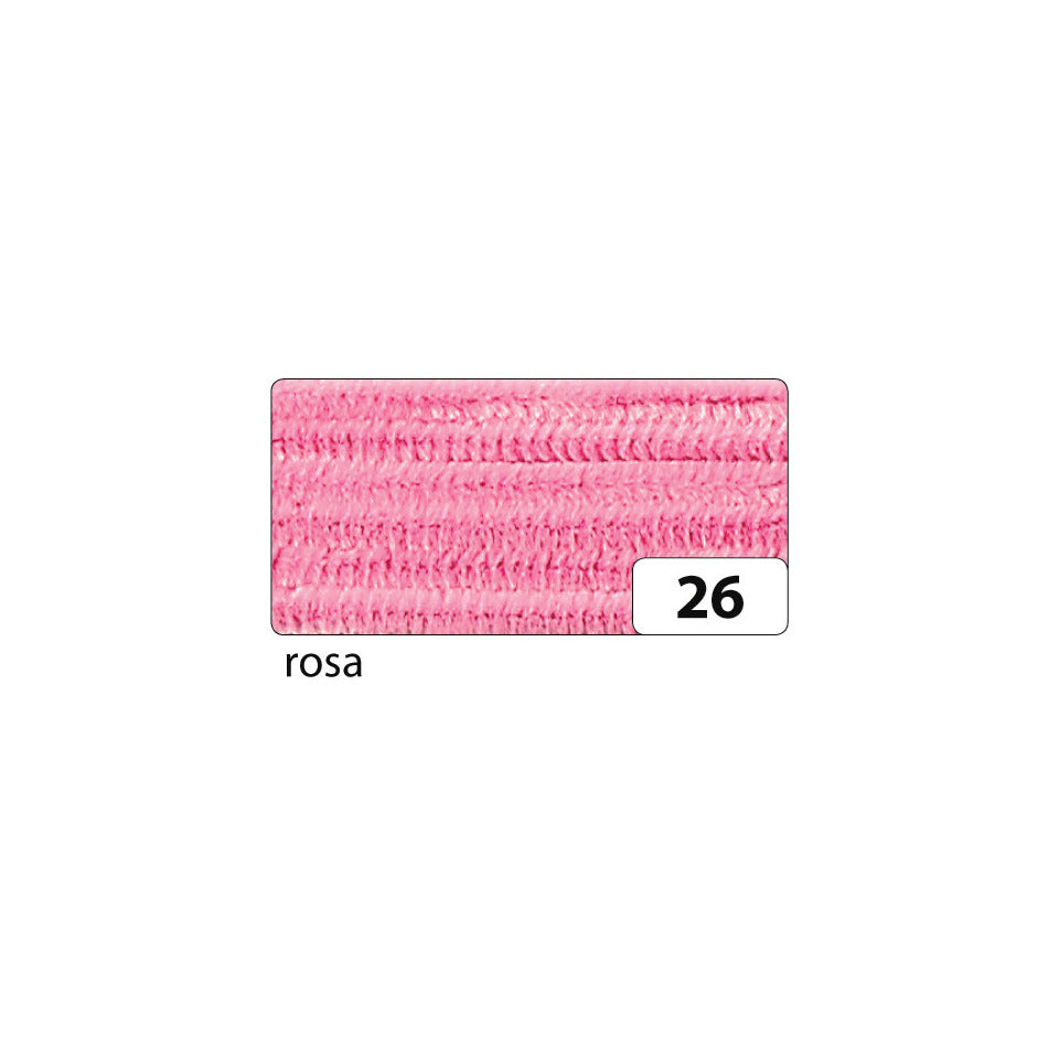 Chenilledraht, 8 mm x 50 cm, 10 Stück, rosa FOLIA 77826
