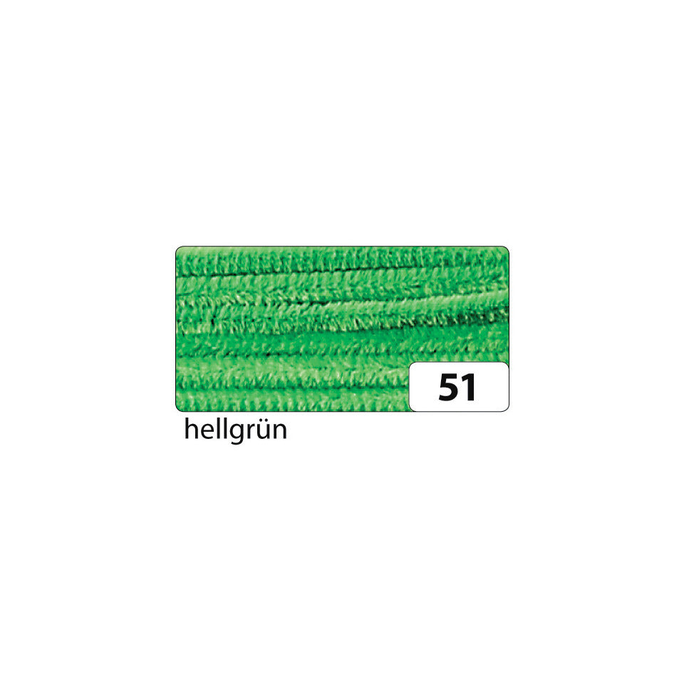 Chenilledraht, 8 mm x 50 cm, 10 Stück, hellgrün FOLIA 77851