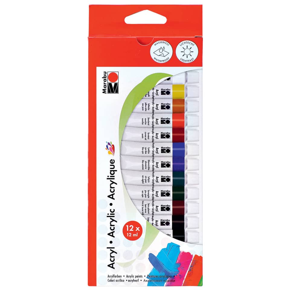 Acrylfarbe Set, 12-teilig MARABU 12100 000 00200 MARABU 1210 00 200