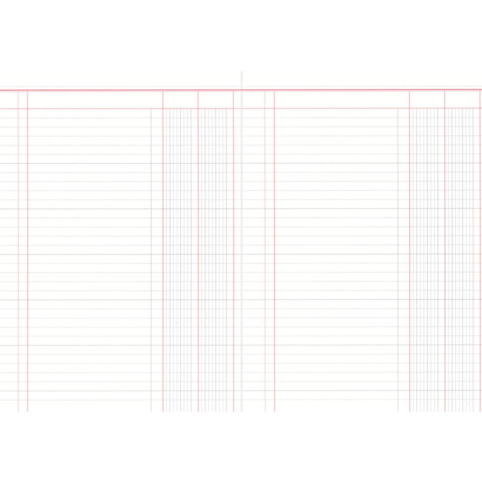 Spaltenbuch, A4, 2 Spalten/1 Seite, 30 Blatt, Karton, liniert, rot/grau, rot RNK 3402 RNK 3402 A4 30BL