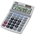 Tischrechner, Solar/Batterie, 12-stellig, grau LEO DK238T LEO DK238 12-stellig