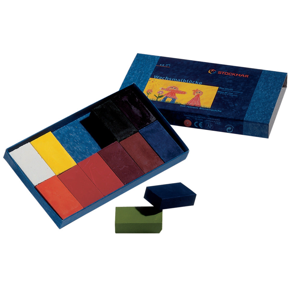 Wachsmalblock, 12 Farben, sortiert STOCKMAR 34200