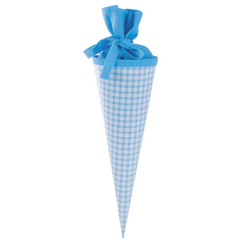 Schultüte Karo, 35cm, Filzverschluss, blau GOLDBUCH 93013 GOLDBUCH 93013 Filzverschl.