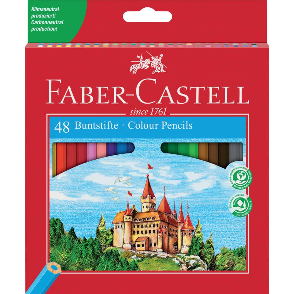 Farbstiftetui Castle, 48 Stück, sortiert FABER CASTELL 120148 FABER CASTELL 120148 m.Spitzer