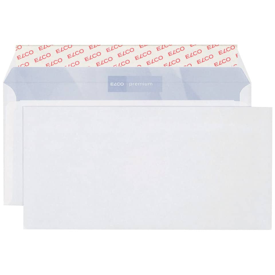 Briefumschlag Premium, DIN lang, 80g/m², haftklebend, 500 Stück, weiß ELCO 30782 ELCO 30782 Haftstreifen  o. Fenster 80