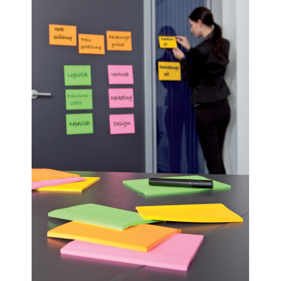 Haftnotizblock Super Sticky Meeting Notes, 203x152mm, 4x45 Blatt, neon POST-IT 6845-SSP POST IT 6845-SS EU  4St