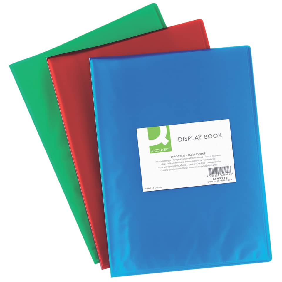 Sichtmappe, A4, 20 Hüllen, transparent blau Q-CONNECT KF02142 Q-CONNECT KF02142 20 Hüllen