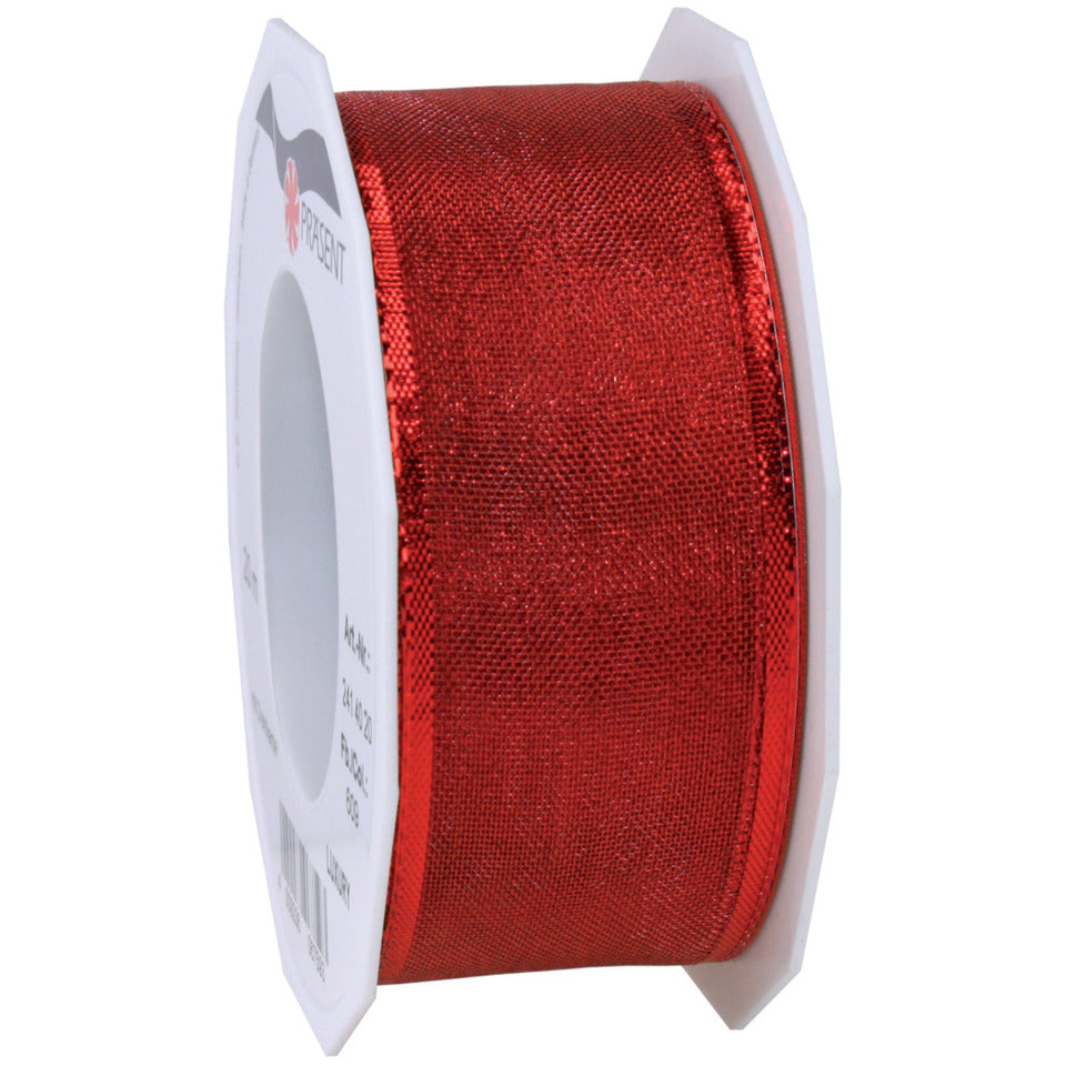 Drahtzierband Luxury, 40mmx20m, rot  2414020-609 241 4020-609   40mm 20m Draht