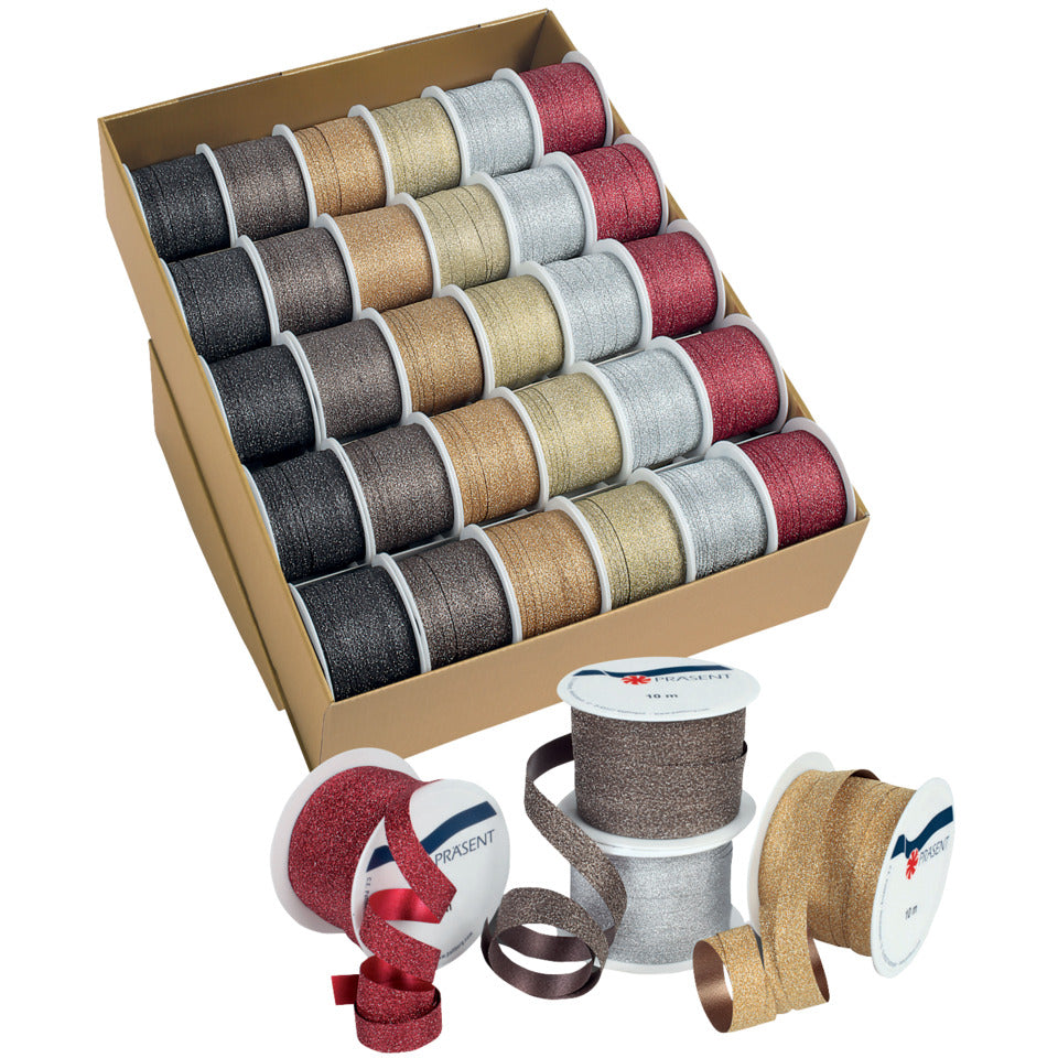 Ringelband Glitter, 10mmx10m, sortiert  1376-099 1376-099 im Display