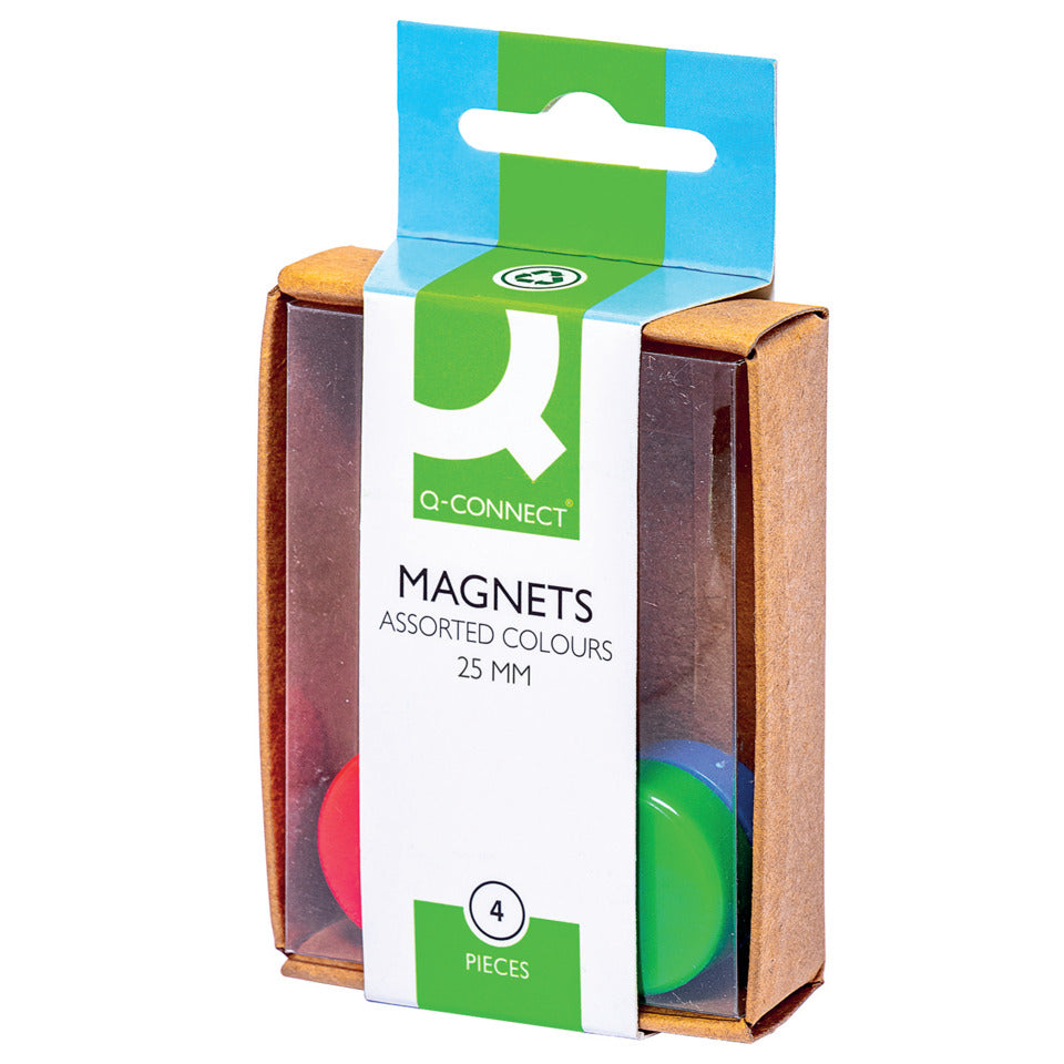 Magnet, Ø24mm, 4 Stück, sortiert Q-CONNECT KF02041 Q-CONNECT KF02041 4ST
