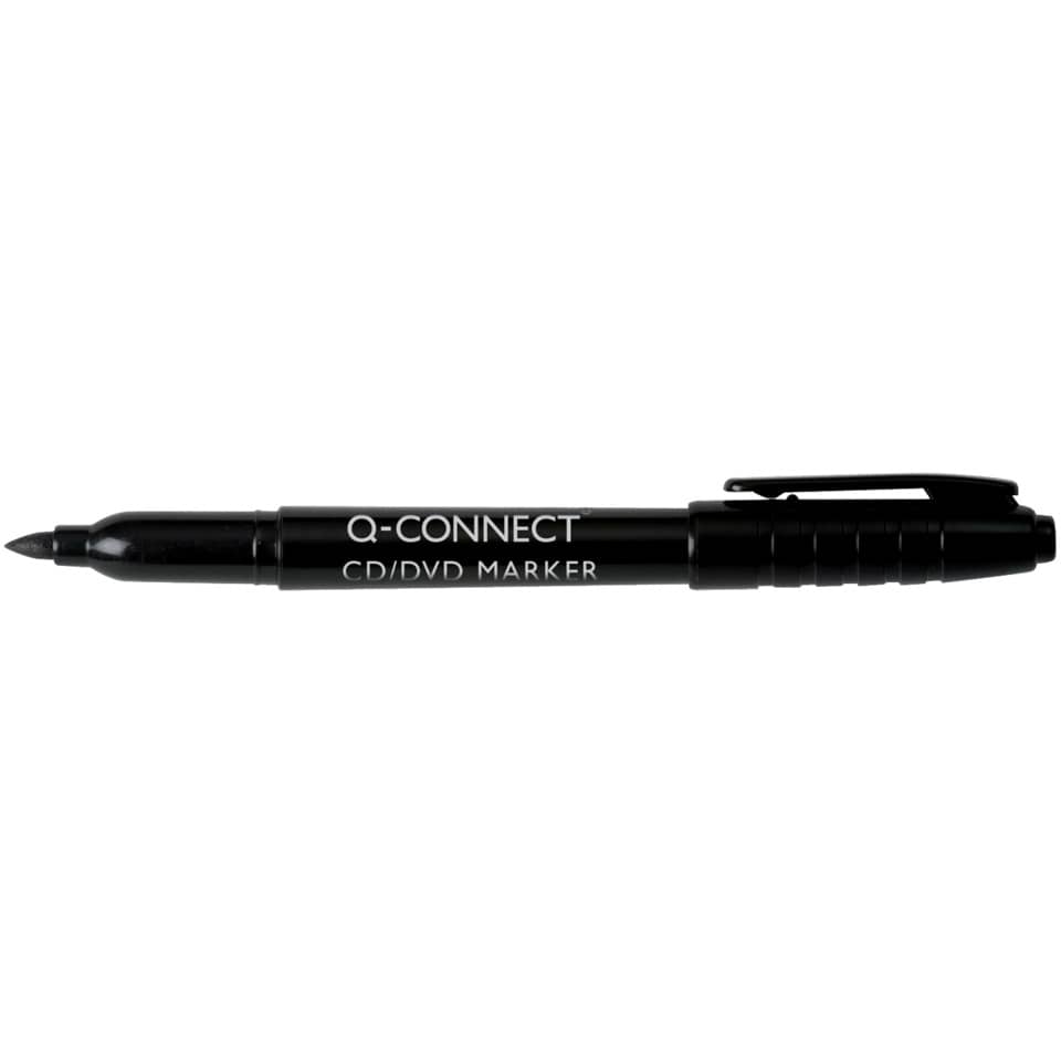 CD-Marker F, 1mm, Rundspitze, schwarz Q-CONNECT KF02300 Q-CONNECT KF02300 1mm