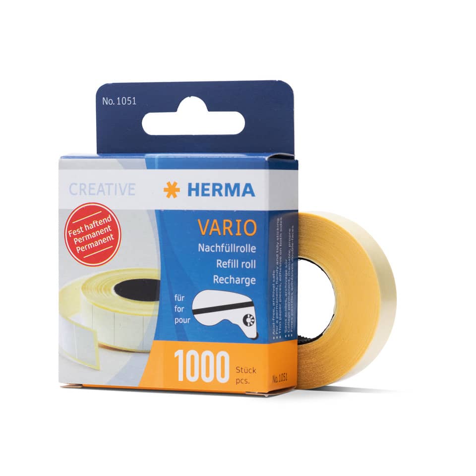 Vario Nachfüllrolle, fest haftend, 1000 Klebestücke HERMA 1051 HERMA 1051  1000 Stück