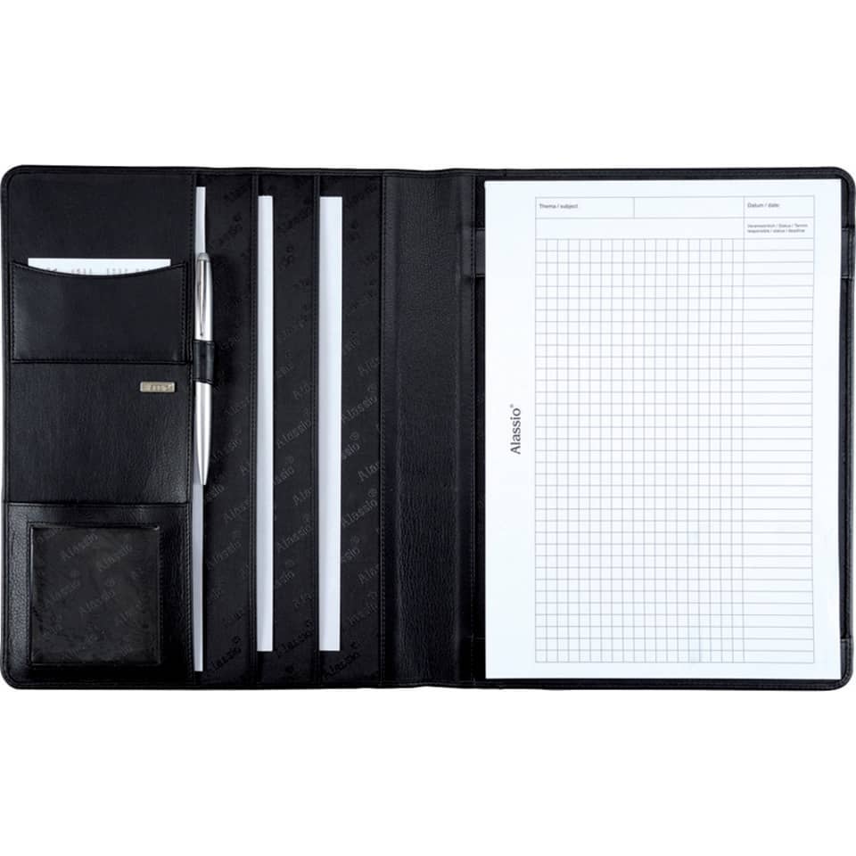 Schreibmappe A4 CREMONA, 260 x 315 x 20 mm, Nappaleder, schwarz ALASSIO 43006 ALASSIO 43006 Cremona