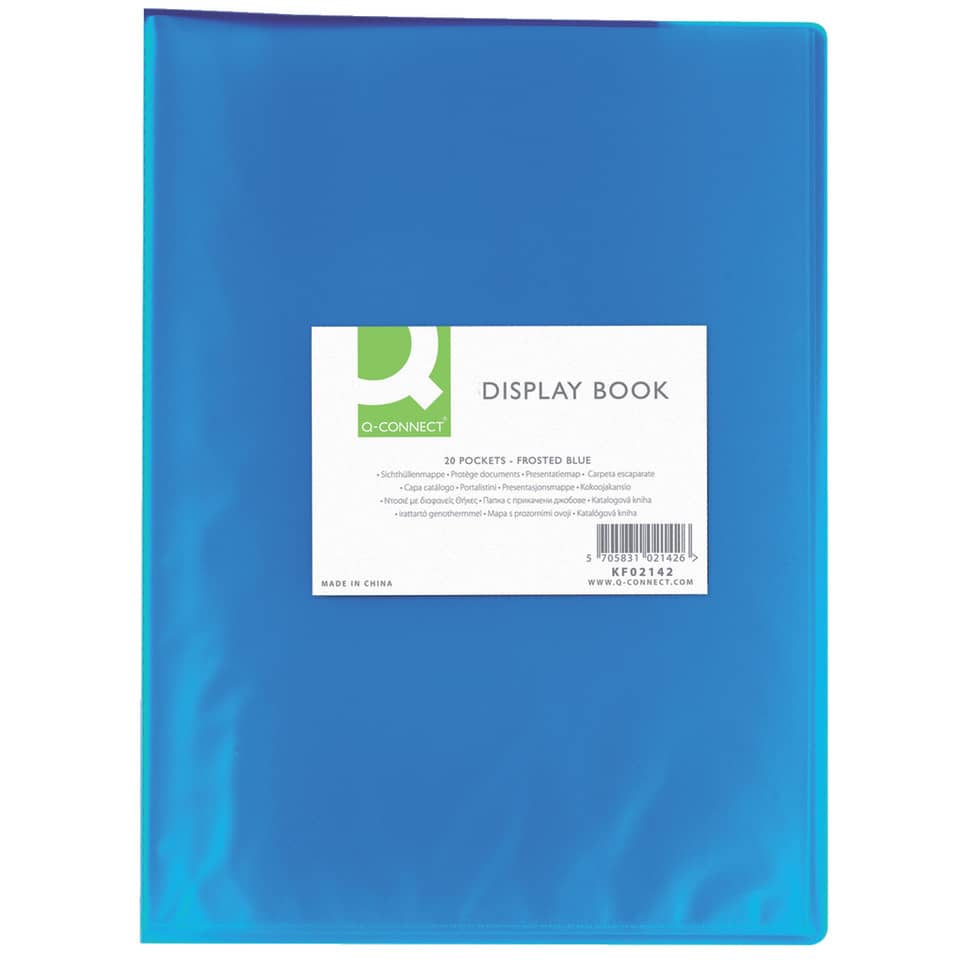 Sichtmappe, A4, 20 Hüllen, transparent blau Q-CONNECT KF02142 Q-CONNECT KF02142 20 Hüllen
