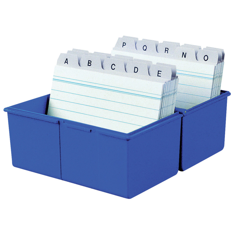 Karteibox DIN A6 quer, max 400 Karten m. Stahlscharnier, blau HAN 976-14D HAN 976-14 300 16,5x9,5x14,3