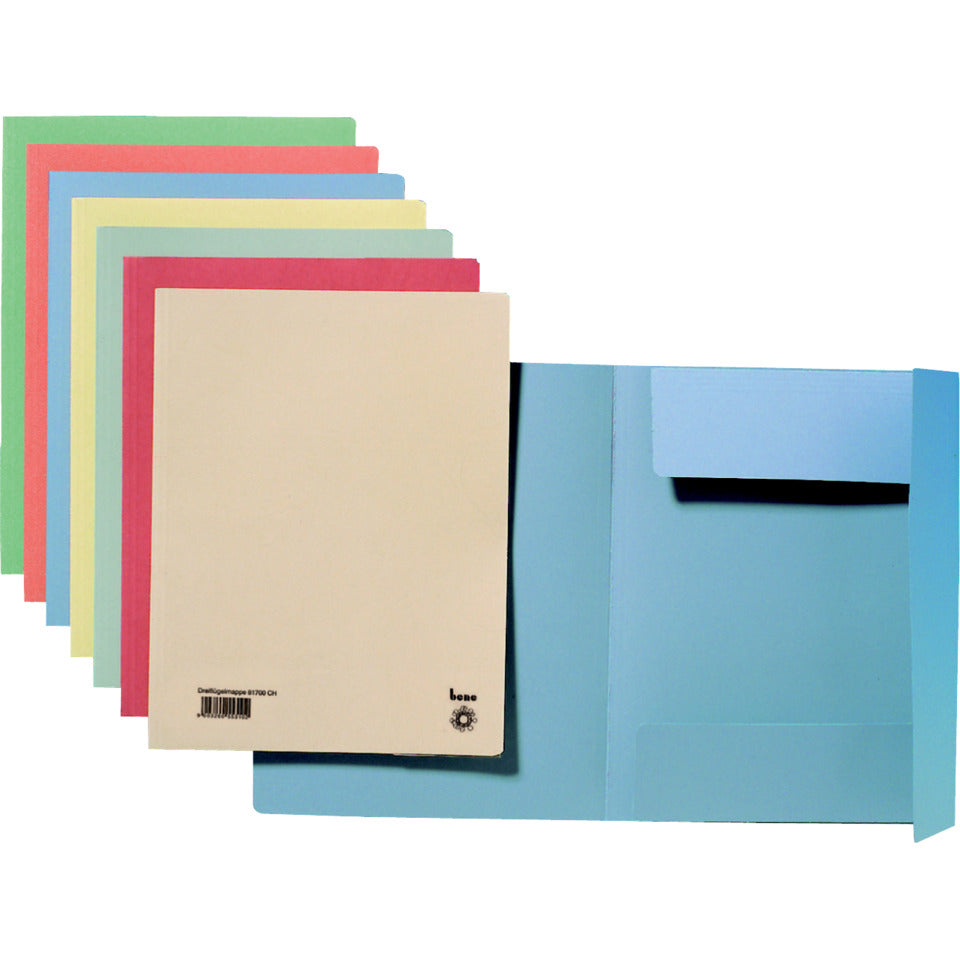 Dreiflügelmappe, A4, 250g/m², Karton, grün BENE 81700GN BENE 81700GN 105325