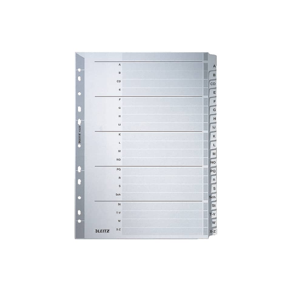 Kartonregister A-Z, A4, Karton, 20 Blatt, grau LEITZ 4328-00-00 LEITZ 4328-00-00 Karton 20tlg.
