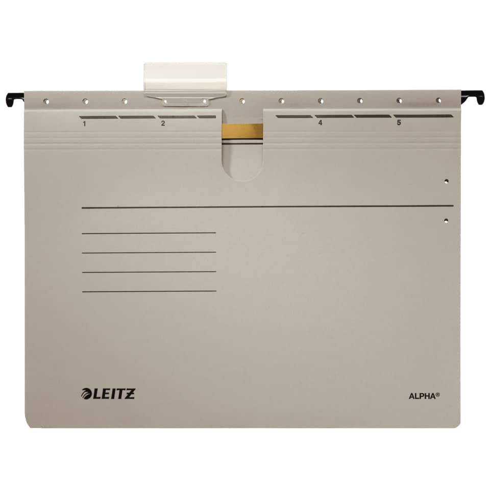 Hängehefter ALPHA®, A4, 275g/m³, kfm-Heftung, 5 Stück, grau LEITZ 1984-30-85