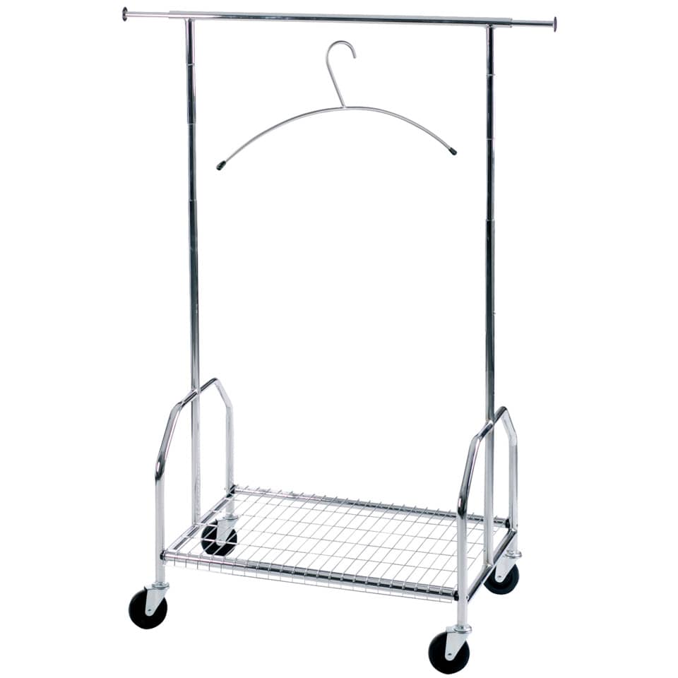 Mobile Garderobe, Metall, verchromt, 90x54x130-170 cm, silber ALCO 2830 ALCO 2830 verchromt