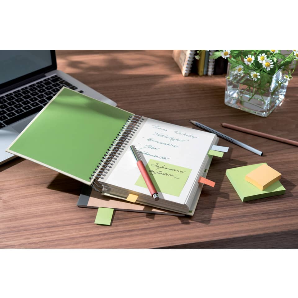 Haftnotizblock Recycling Notes, 76x76mm, Farbe: mint, hellblau, rosa, flamingopink, 6 x 100 Blatt POST-IT 654-1GB POST-IT 6541GB UWF 6x100BL