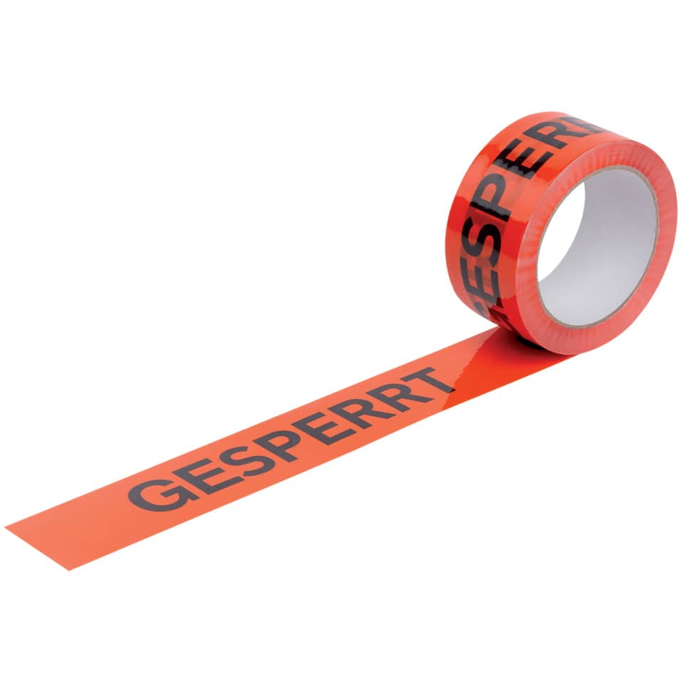 Warndruckband Gesperrt, 50mmx66m, orange/schwarz WIHEDÜ 400.084 WIHEDÜ 400.084 Gesperrt