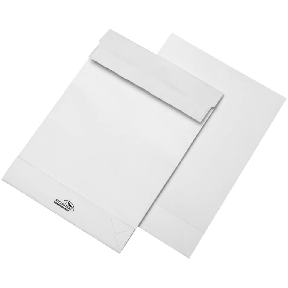 Versandtasche mit Falte, B4, 130g/m², Haftklebend, 100 Stück, weiß SECURITEX 30001249 SECURITEX 30001249 100ST