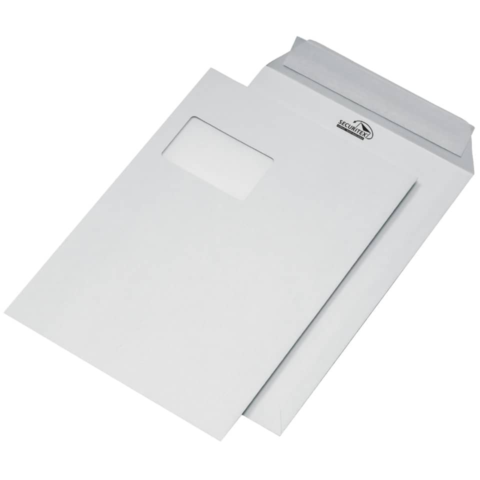 Versandtasche, C4, 130g/m², Haftklebend, 100 Stück, weiß SECURITEX 30001204 SECURITEX 30001204 100ST
