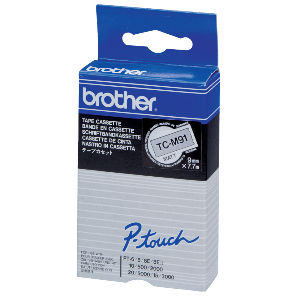 Schriftband, 9mmx7,7m, schwarz/transparent BROTHER TCM91 BROTHER TCM91 laminiert